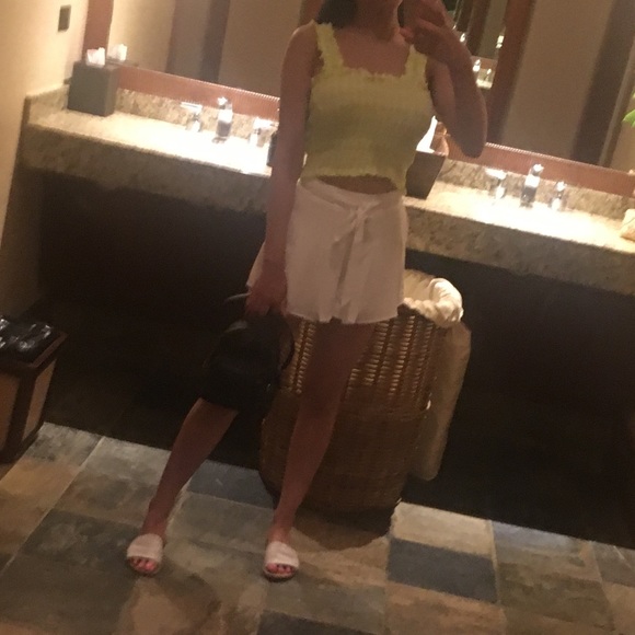 Miss Selfridge Bright Green/White Striped Crop Top - Picture 6 of 6